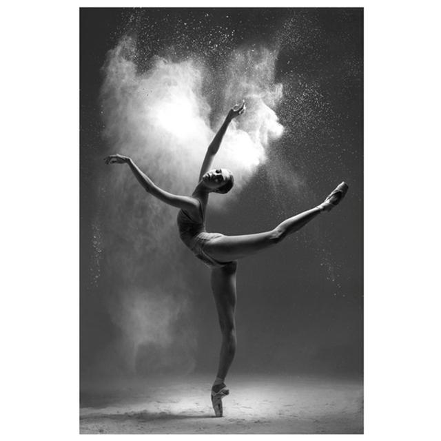 Black and White Ballet Dancer Canvas Painting Elegant Ballerina Pose Print Poster Wall Art Picture Dance Room Home Decor Cuadros