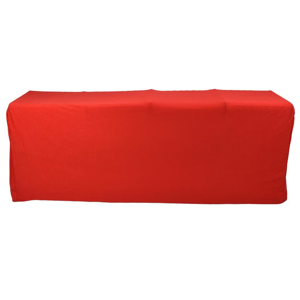 Stretch Spandex Table Cover Good Elasticity Washable Reusable Red Stretchable Tablecloth with 4 Pock