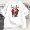 Dog Graphic T Shirt Unisex Lucky Print Tee Artistic Puppy Casual Summer Short Sleeve Streetwear Harajuku Top Unisex Clothing
