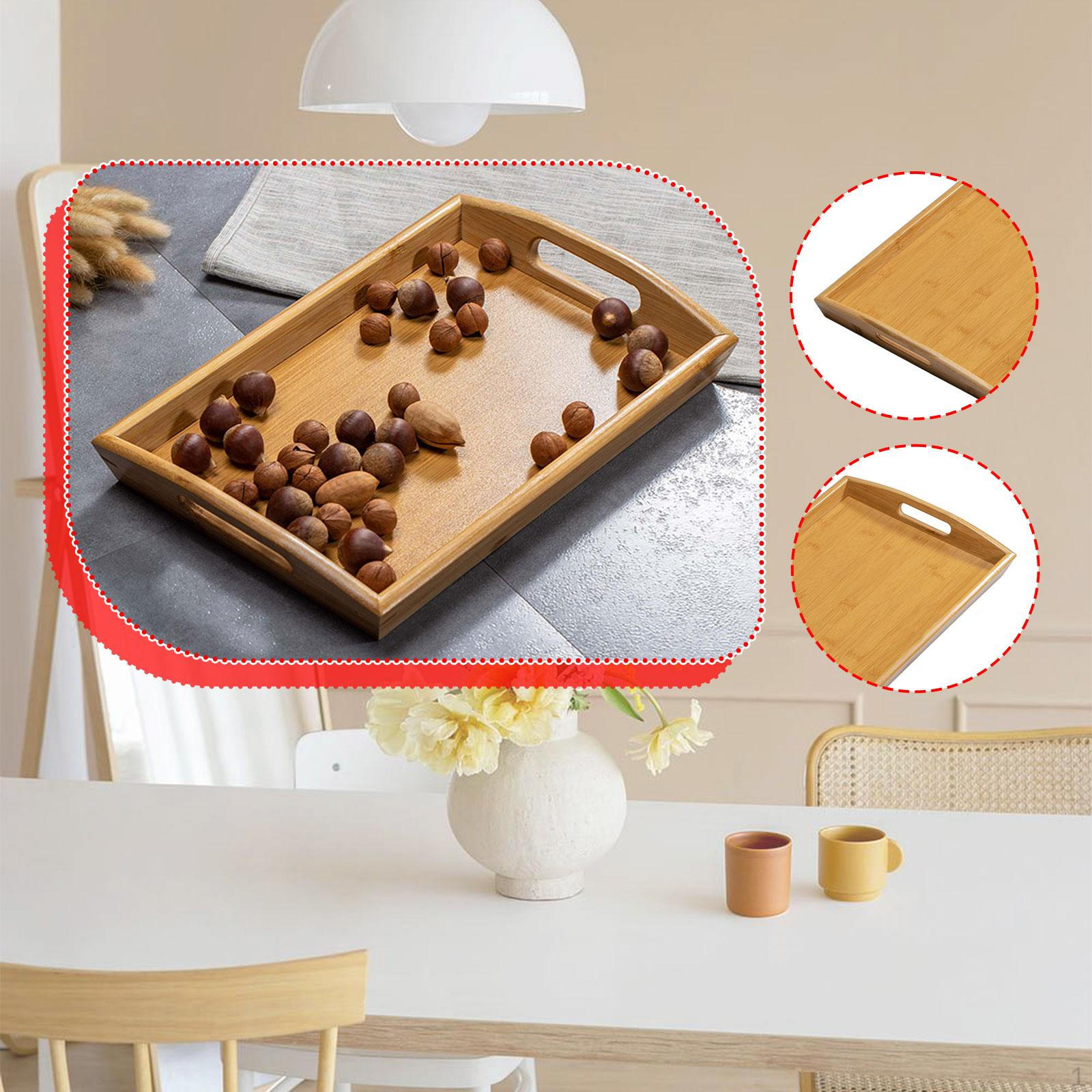 

Бамбуковый сервировочный поднос для завтрака, барбекю, вечеринки, шведского стола, блюдо для ланча, ужина, закусок 44cmx33cmx5cm