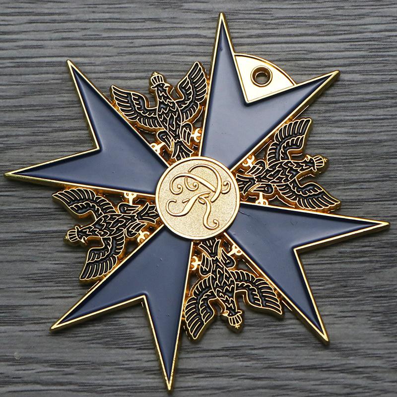 German Black Hawk Medal, Blue Knight Medal, Necklace Pendant, Enamel Commemorative Medal
