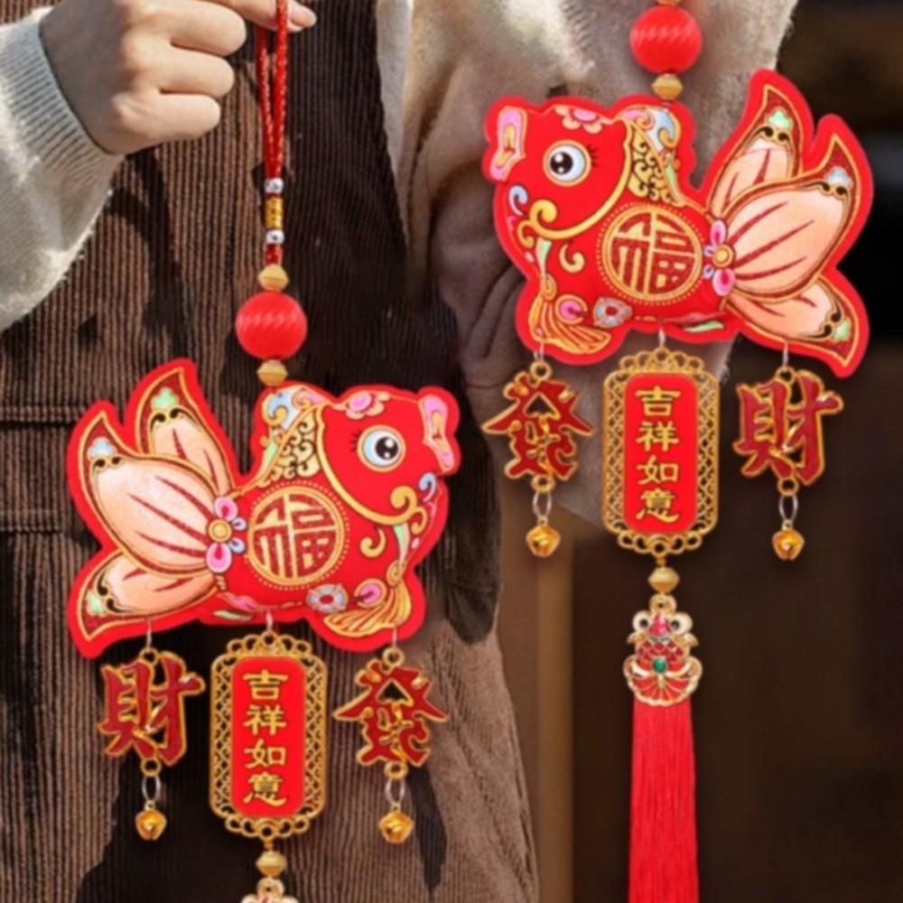 Hanging New Year Fish Pendant Chinese New Year Spring Festival Ornament  Living Room
