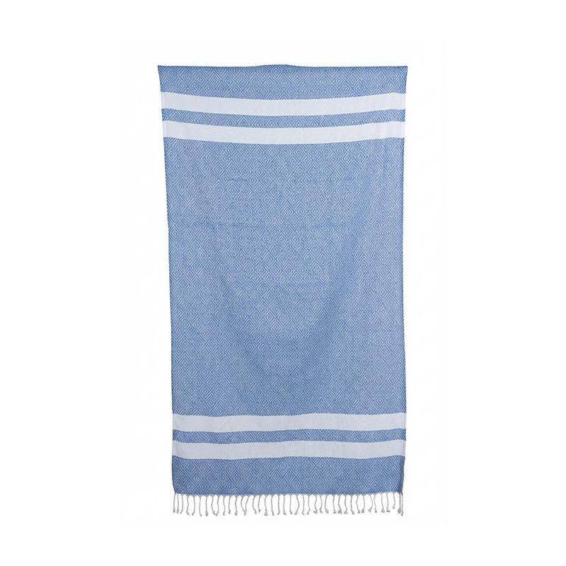 Cross-border Best-selling Jacquard diamond Pattern Beach Towel Polyester Cotton Seaside Vacation Bath Towel Sun protection Shawl