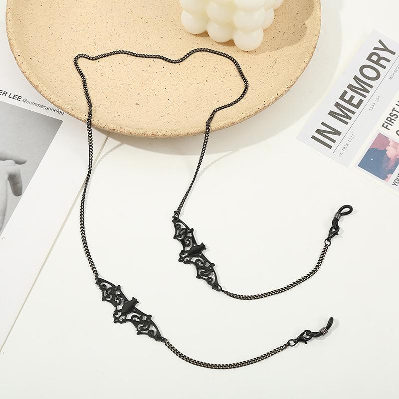 

1 шт. Цепочка для очков «летучая мышь», готические солнцезащитные очки, ожерелье для очков, черный держатель для очков «летучая мышь», ремешок, шнурки, аксессуары для вечеринок чёрный