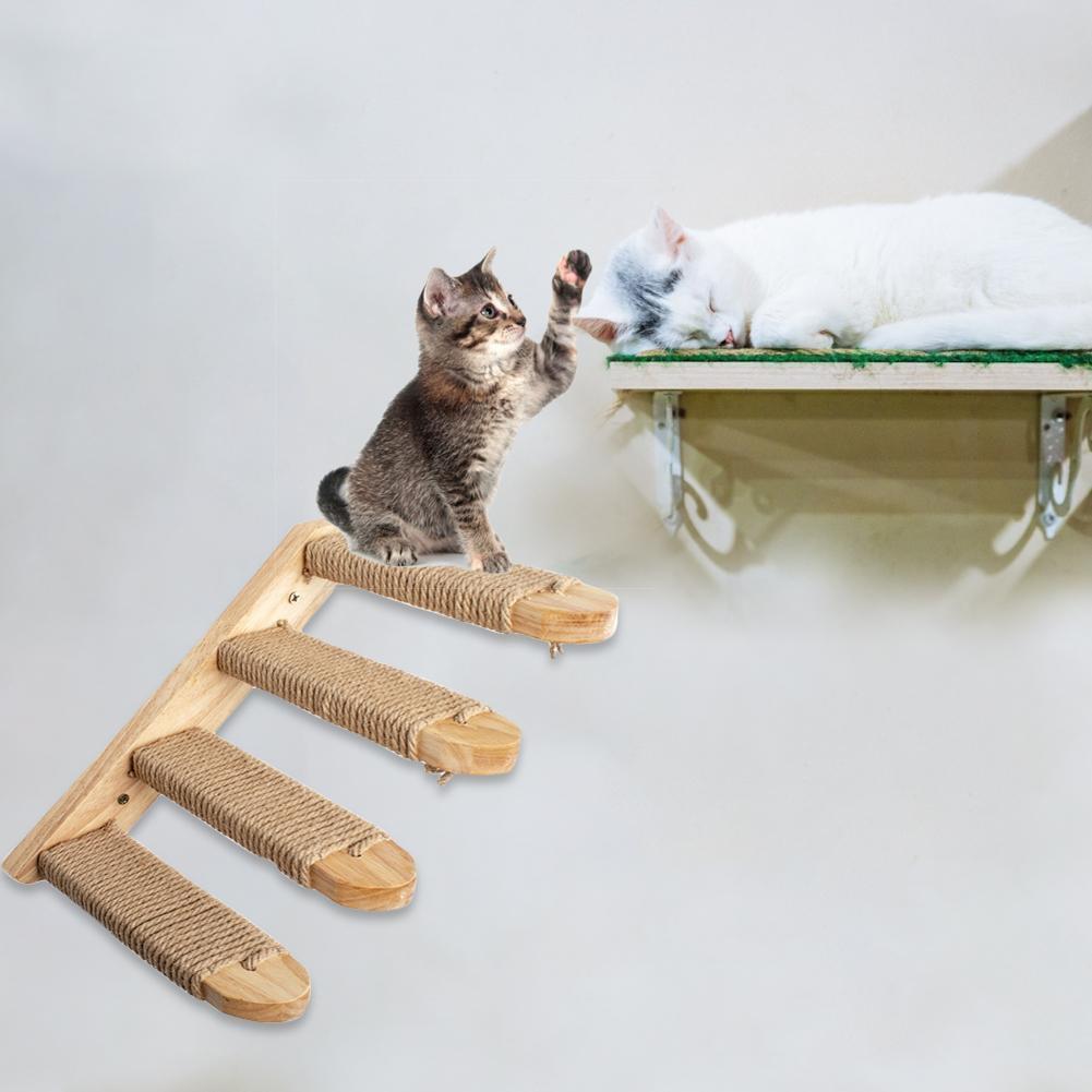 Wooden Cat Ladder Wall-mounted Multi-layer Board Wooden Frame Staircase Wall-mounted Cat Hammock