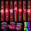 Christmas Light Up Pop Bracelet Toys Wholesale Cartoon Santa Claus Luminous Wristband Decorated Kids New Year Christmas Gifts