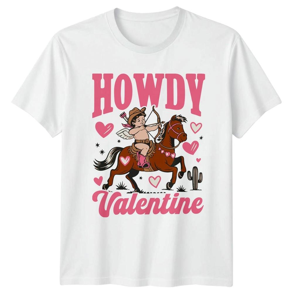 Howdy Valentine Cowboy Cupid Valentines Day Holidays Unisexs Unisexs Graphic Tee S