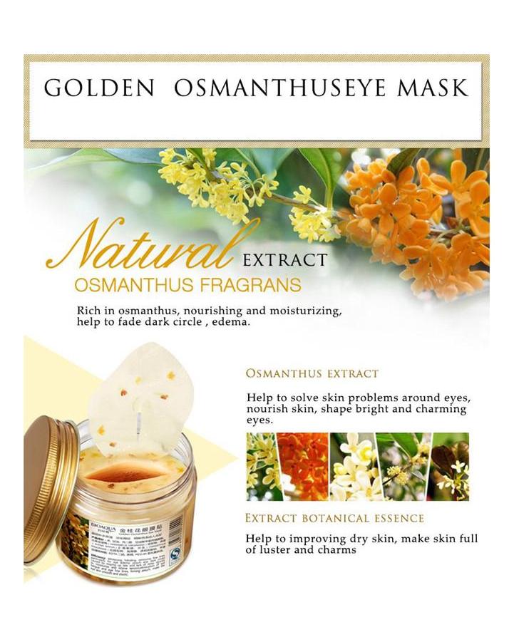 80 Stück/Flasche Gold Osmanthus Augenmaske Augenpflege Kollagen Gel Molkeprotein Schlaf Augenklappe