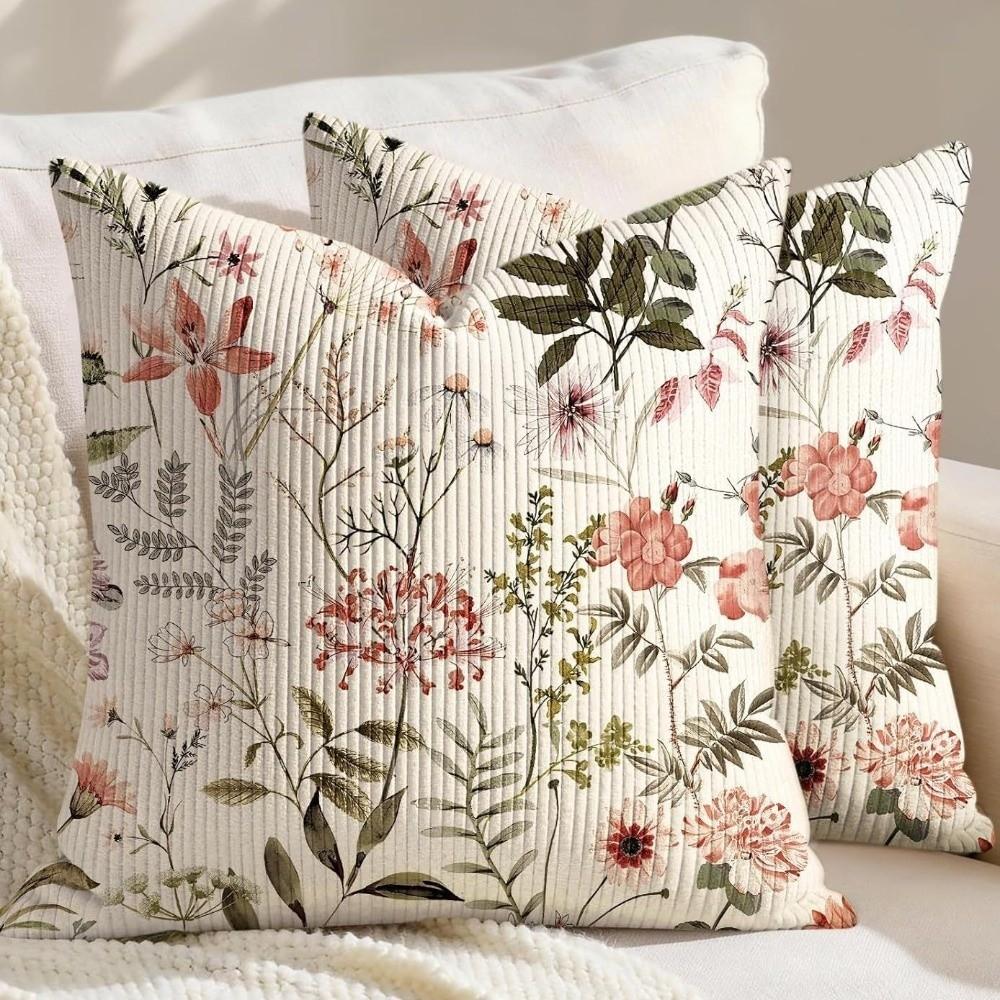 Floral Pattern Throw Pillow Cover Soft Farmhouse Pillow Cover Decorative Pillow Case Home Decor