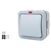 Waterproof Outdoor Switches Single Poles Switches with High Brightness Indicates Weatherproof ABS Switches for Patio & Garage