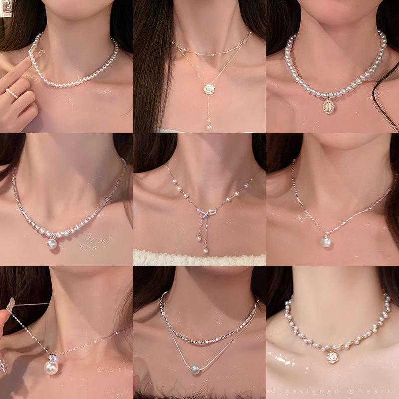 Colier Elegant cu Perle pentru Claviculă - Bijuterii Trendy de Lux Ușor pentru Femei