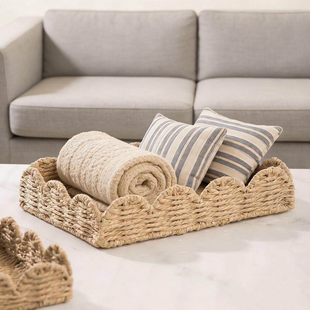 Handmade Woven Paper Rope Storage Tray, Home Desktop Decoration, Sundry Basket, Storage Box