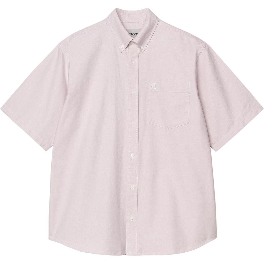 Carhartt WIP Minimalist Fashion Comfortable Loose Logo Embroidered Short Sleeve Shirt Men Shirts Pink I031454-2V5-XX