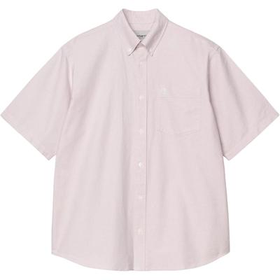 Minimalist Fashion Comfortable Loose Logo Embroidered Short Sleeve Shirt Men Shirts Pink I031454-2V5-XX
