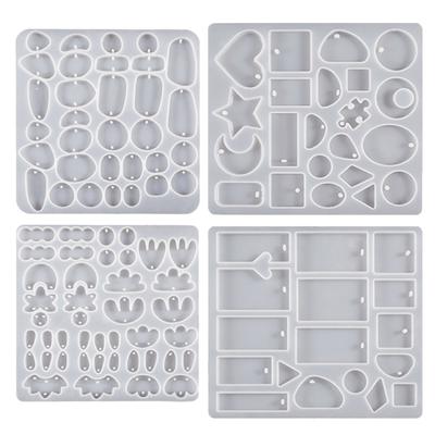 Multiple Styles Heart Earring Combination Ornament Molds Epoxy Jewelry Mold Resin Casting Pendant Mold Suitable for Diy