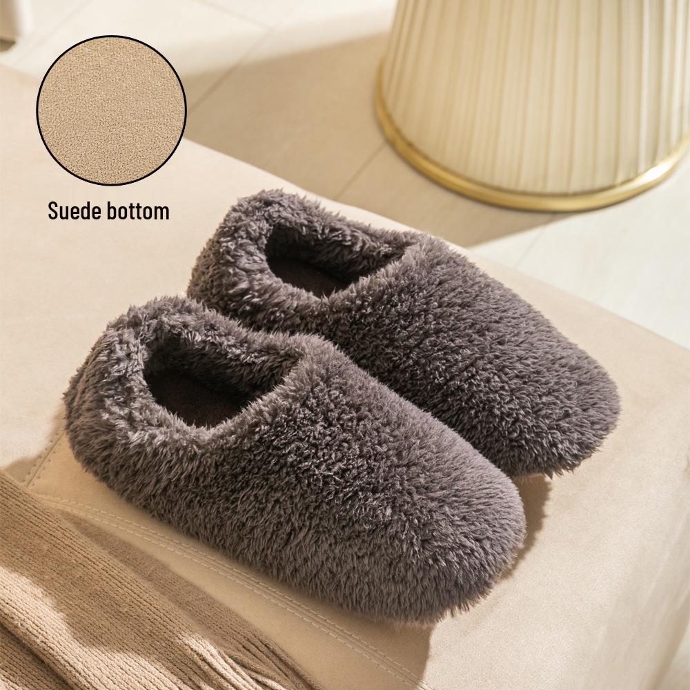 "Stilvolle Rutschfeste Indoor-Winterschuhe": Plüschige, Dicke Baumwoll-Schuhe mit Absatz für Paare"