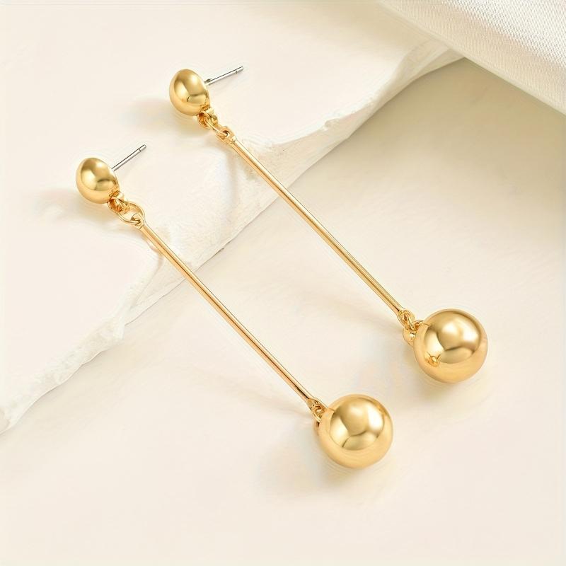 Europäische und Amerikanische Runde Perlen Quaste Anhänger Ohrringe, Damen Tägliche Minimalistische Design Accessoires Schmuck