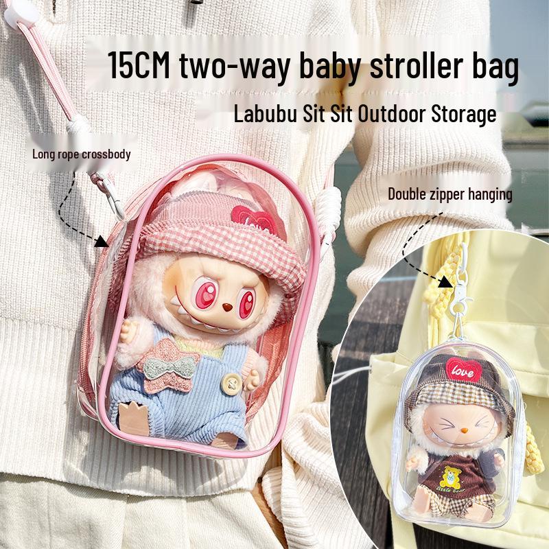 15cm Doll Crossbody Multi-purpose Ita Bag - Transparent, Dustproof, Portable Travel and Display Bag