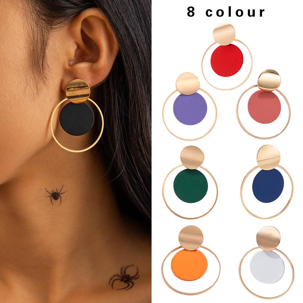Creative Disc Stud Earrings Set, Geometric Metal Sequins Versatile Two-piece Set, Earrings, Earrings, Women's Pendants.