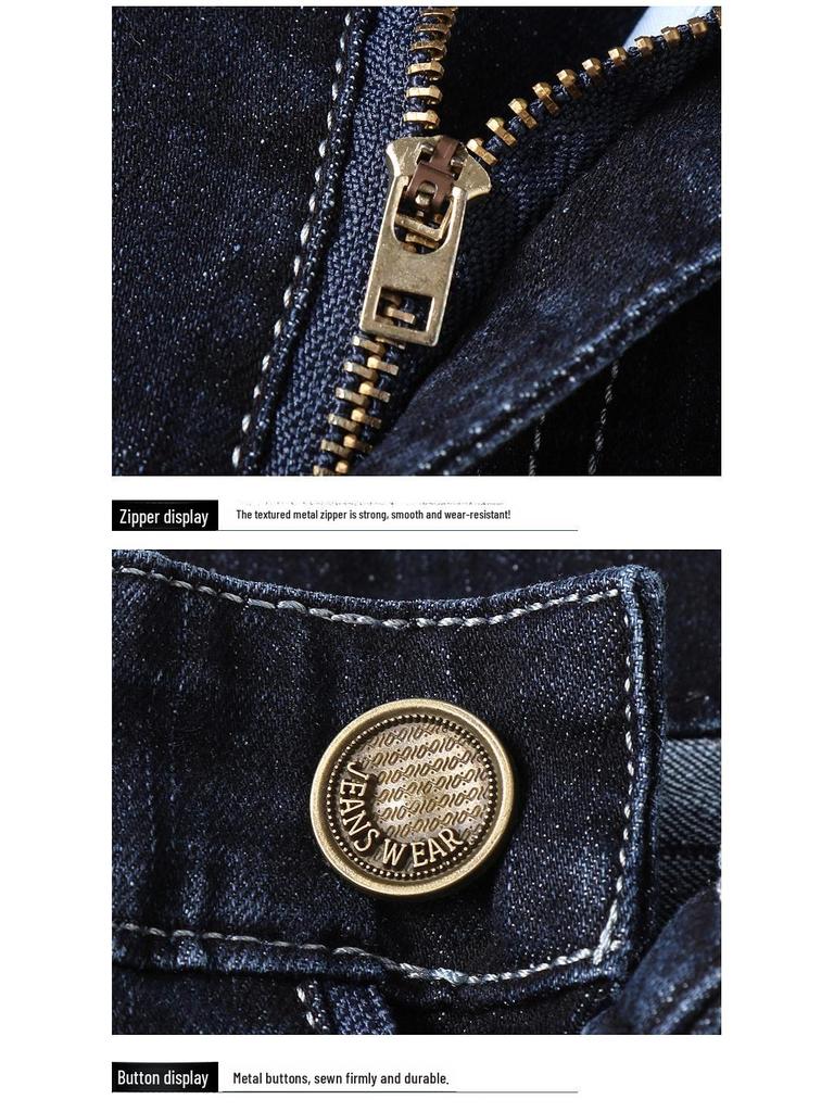 Men's Slim Straight Stretch Jeans - Thick, All-Season Casual Pants