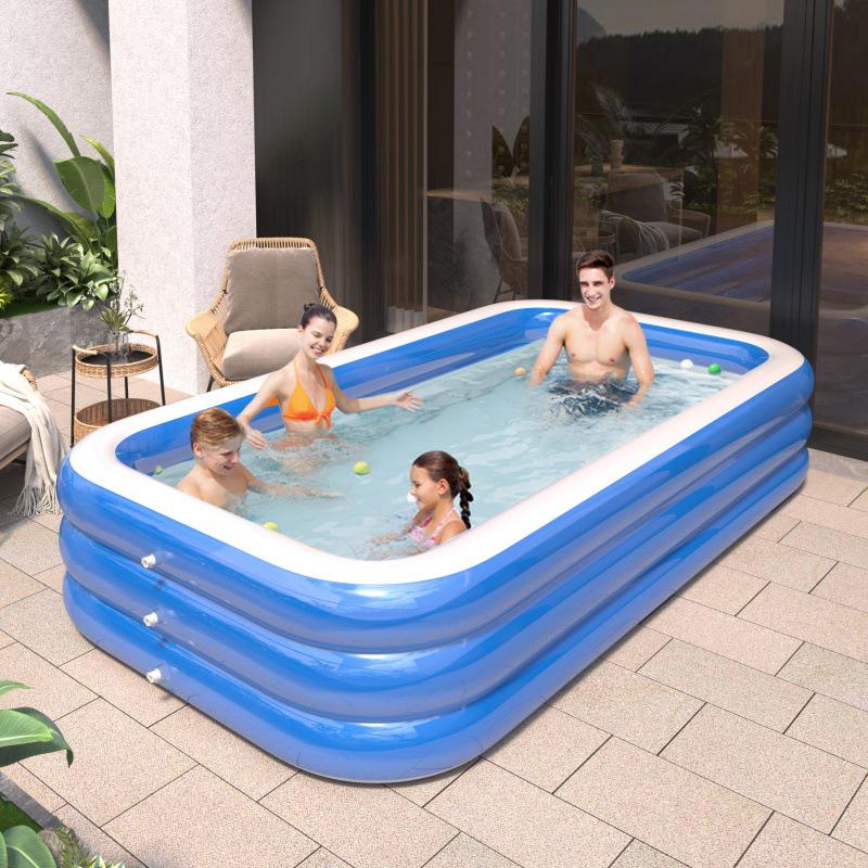 Extra-Large Foldable Inflatable Swimming Pool for Kids and Adults, Outdoor Home Use