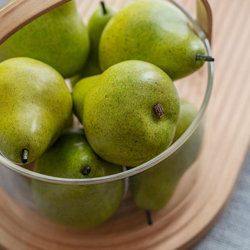 Simulated Fruit Ornaments Pear Fruit Basket Desktop Decorative Handicrafts Storage Container Home Decoration Accessories