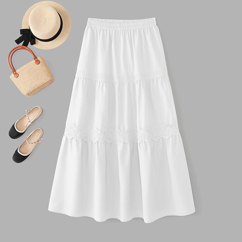 ZANZEA Damskie luźne, długie spódnice w pasie na co dzień