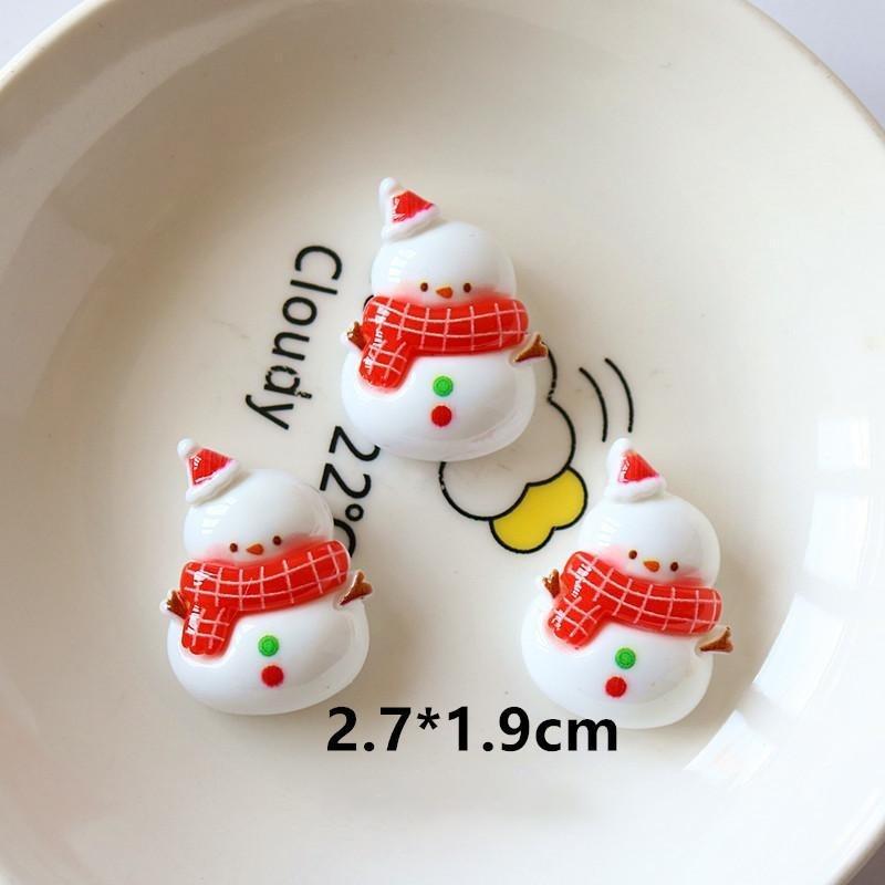 10Pcs Cute Cartoon Christmas Christmas Tree Resin Flatback Cabochon Diy For Phone Case Hairpin Keychain Earrings Scrapbook