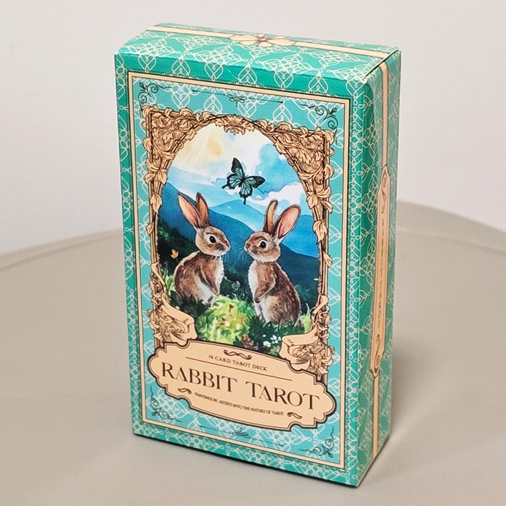 10.3*6cm Rabbit Tarot Deck 78 Watercolor Cards Cute Divination Cards Rider Waite Style