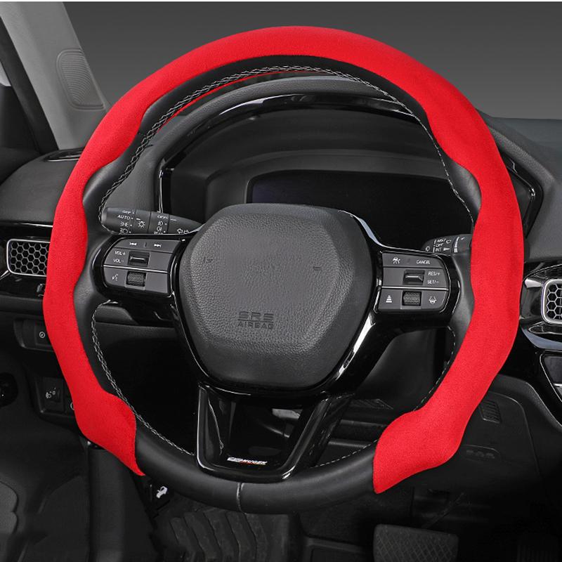 NEW Ultra Thin Non-Slip Anti-skid Car Steering Wheel Cover Carbon Fiber Fur Auto Interior Decoration Accessories 38cm