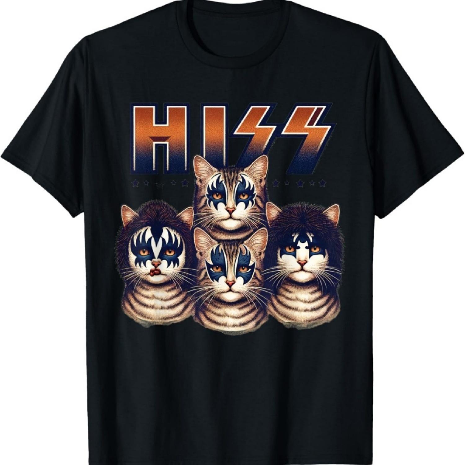 

Hiss Cats Rock Kittens Rocking For Cat Lover Cat Mom Cat Dad T-Shirt XXXXXL чёрный