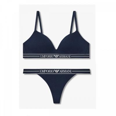 Women Line Banding Padded Triangle Bra Thong 0825381502