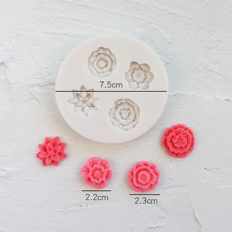 Silikon Fondantform zum Kuchendekorieren - Rosen, Gänseblümchen, Chrysanthemen