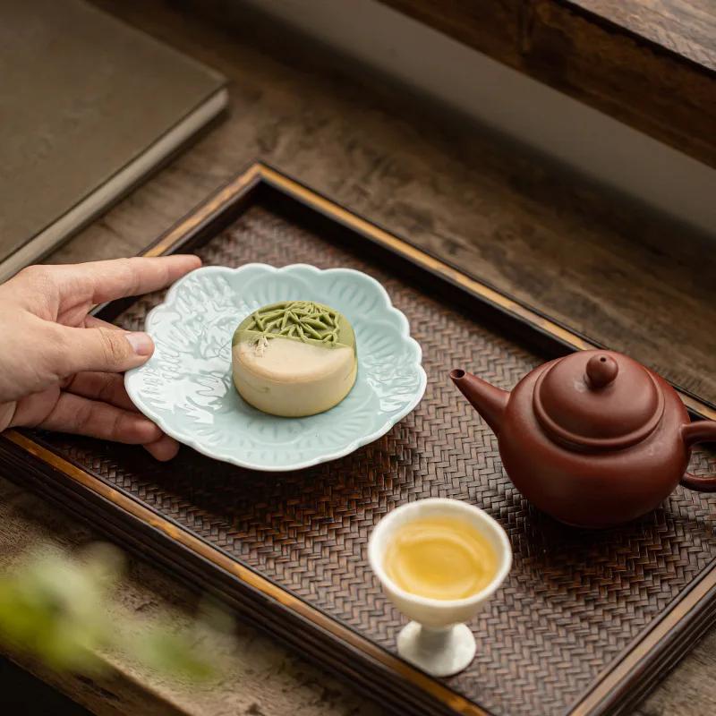 Ceramic tea tray cake tray tea room fruit tray Zen dried fruit tray dried foam tray pot Chengfo tray