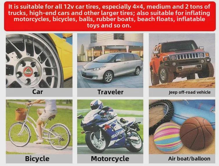 Portable 12V High-Power Dual-Bar Car Tire Air Pump