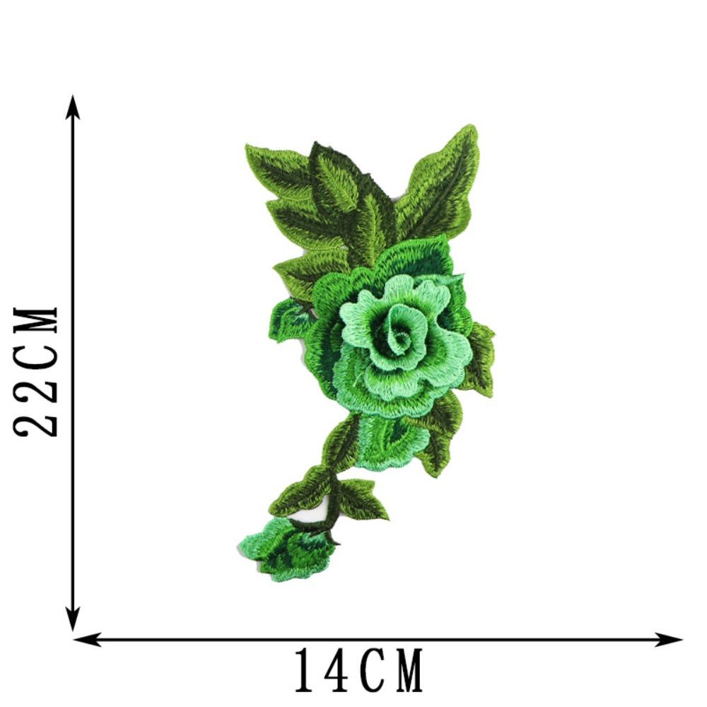 Polyester Fiber Embroidery Peony Patch 22*14CM Clothing Accessories Embroidery Floral Applique DIY Handmade