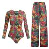 Costume da Bagno Solare Donna Alta Elasticità Ispessito Rete Pantaloni Larghi Costumi da Bagno Europei e Americani Fitness Intero