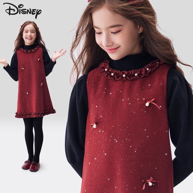 Disney Girls  Red Festive Sleeveless Vest Dress 170