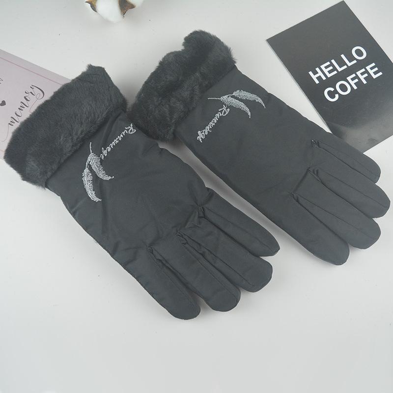 Autumn and Winter New Women's Fleece Thickened Thermal Gloves
