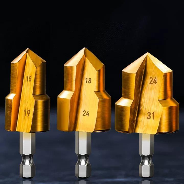 Hexagonal Handle PPR Lifting Drill Bit 24-31/18-24/15-19 Step Drill for Water/Electricity Pipe Multi-Layer Boring Hole Expansion