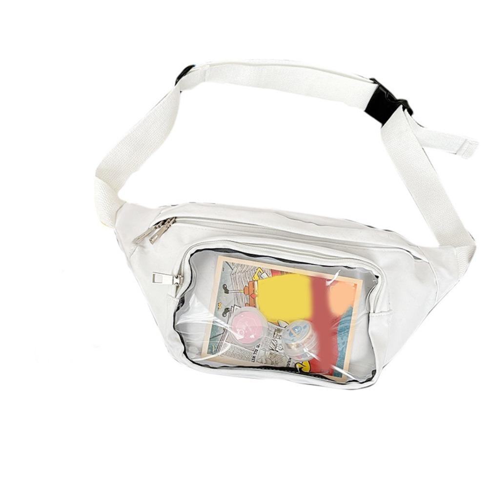 Japanese Large Capacity Transparent Itabag Purses Casual Belt Pouch Y2K Chest Bag Crossbody Bag Travel
