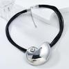 Unique Conch Pendant Necklace for Women and Girls Fashionable PU Leather Chain Choker Handmade Party Accessories