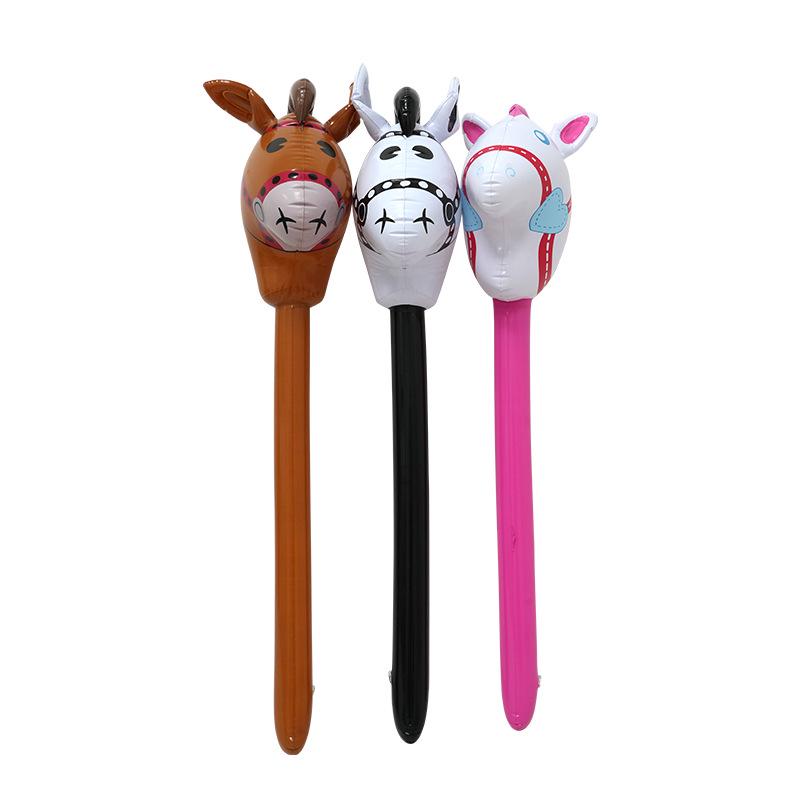 Children's Inflatable Horse Head Stick - Cartoon Toy for Stage Performance and Games