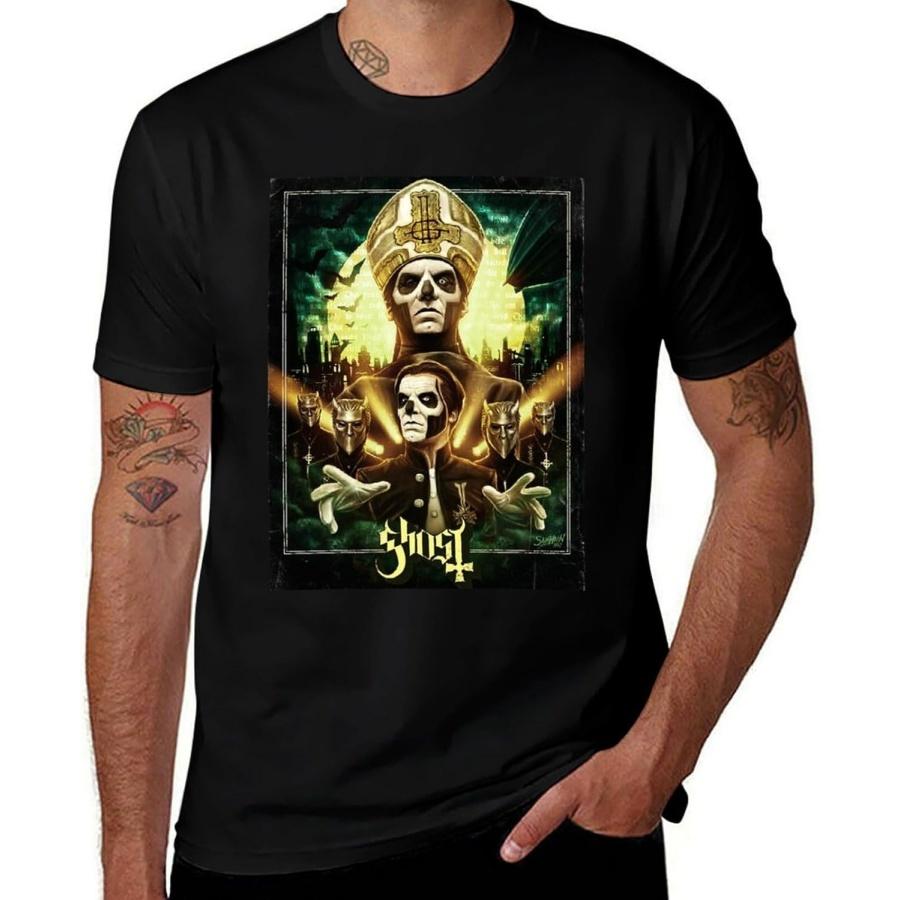 MAZHALAI Mens T-Shirts Ghost Meliora Cotton Short Sleeve Crew Neck T Shirt(2) XXXXXL разноцветный