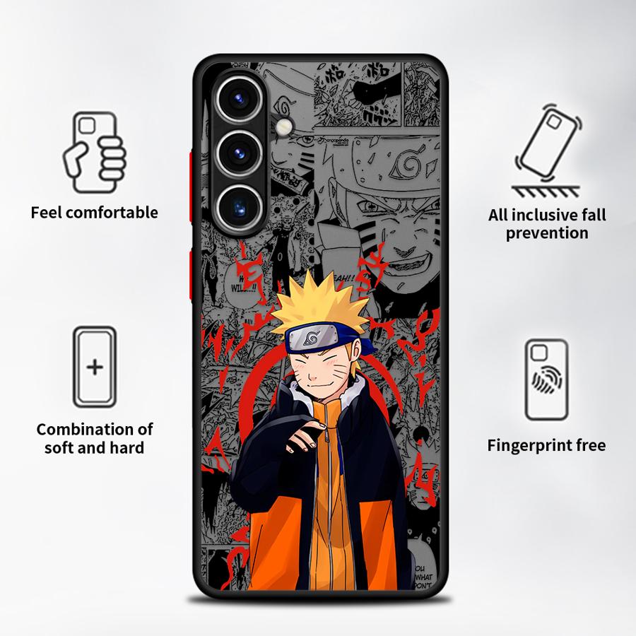 Matte Phone Cover Case for Samsung Galaxy A21s A24 A53 A25 A26 A73 A54 A52 A56 A34 A22 A35 A36 Anime Narutos Cool