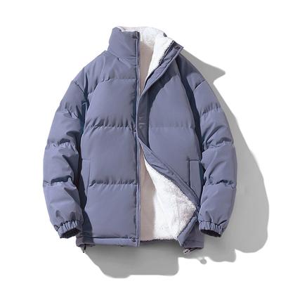 Winter Men's Thick Jacket Loose Fit Warm Cotton Coat Lamb Velvet Casual Outerwear for Couples