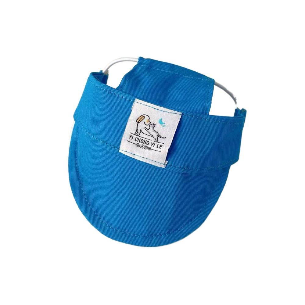 

С отверстиями для ушей, солнцезащитная шляпа для кошек, регулируемые шлемы для собак, для маленьких и средних собак S синий