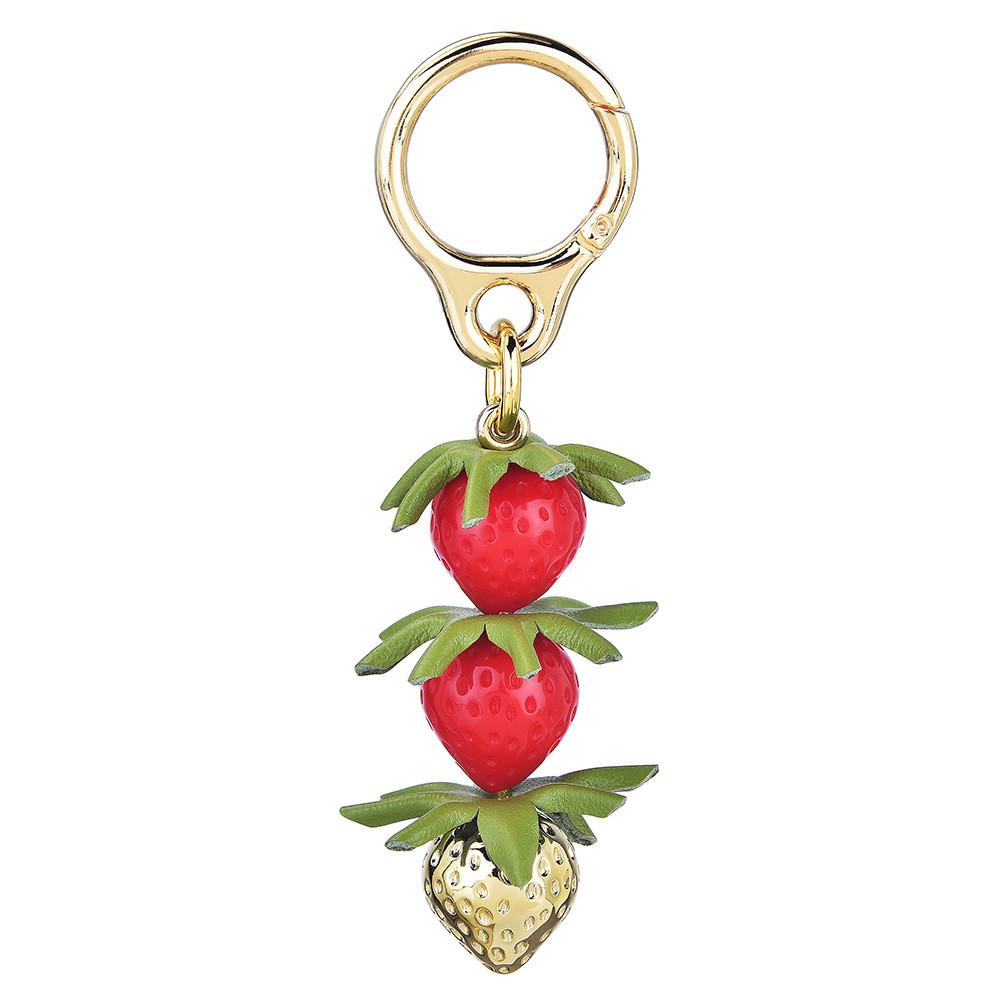 Minimalist Strawberries And Raspberries Keychain With Alloy Material For Bag Decor In Winter