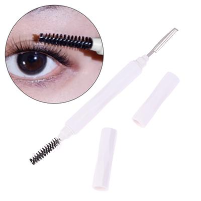 Doppelköpfiger Augenbrauen- und Wimpernkamm, Spiralbürste, feinzahniger kleiner Stahlkamm, professionelle Beauty-Make-up-Tools für die Augen