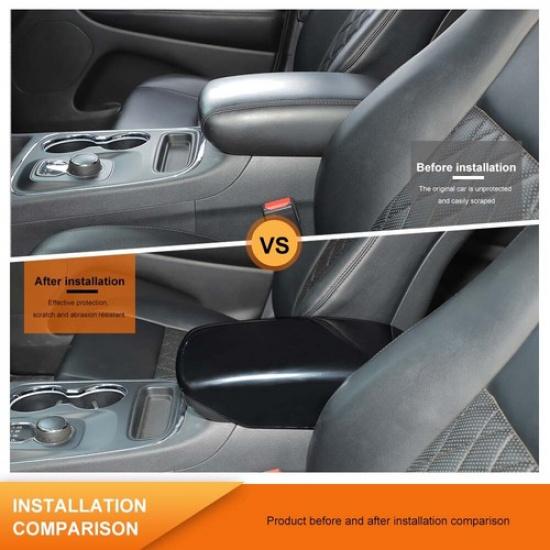 Black Center Armrest Box Panel Cover Trim For Jeep Grand Cherokee Durango 11-20